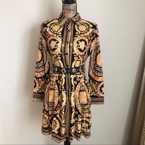 Black Gold Print Dress